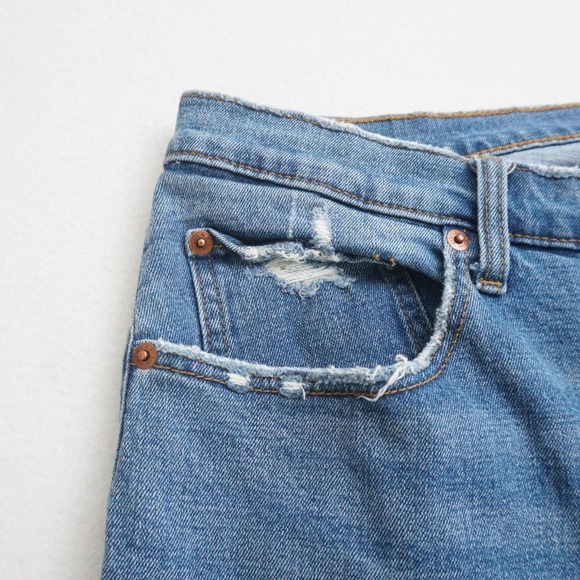 Abercrombie & Fitch Jeans Ankle Straight Ultra High Rise Distressed 35 / 20 Long - Picture 3 of 10